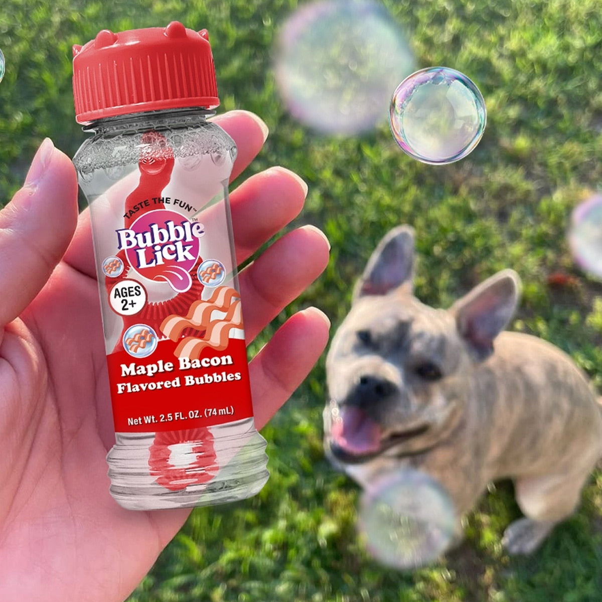 Detalle de la etiqueta Bubble Lick maple bacon