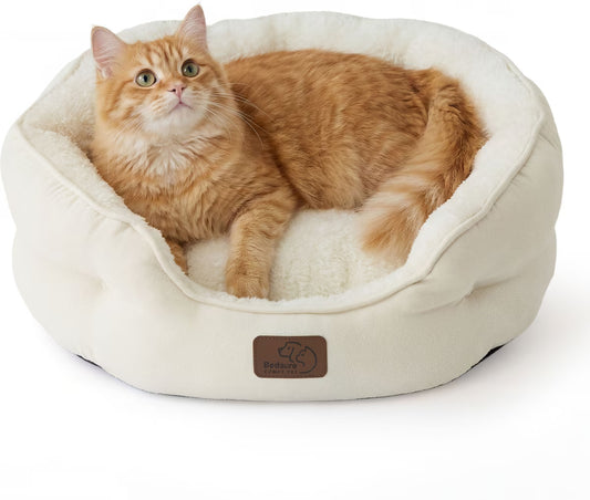 Cama Ortopédica Redonda Bedsure para Cachorros y Gatitos