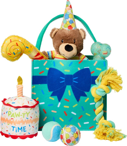 Frisco bolsa de celebración oso set de 7 juguetes para perro