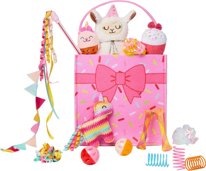 Frisco bolsa de celebración llama piñata set de 15 juguetes para gato