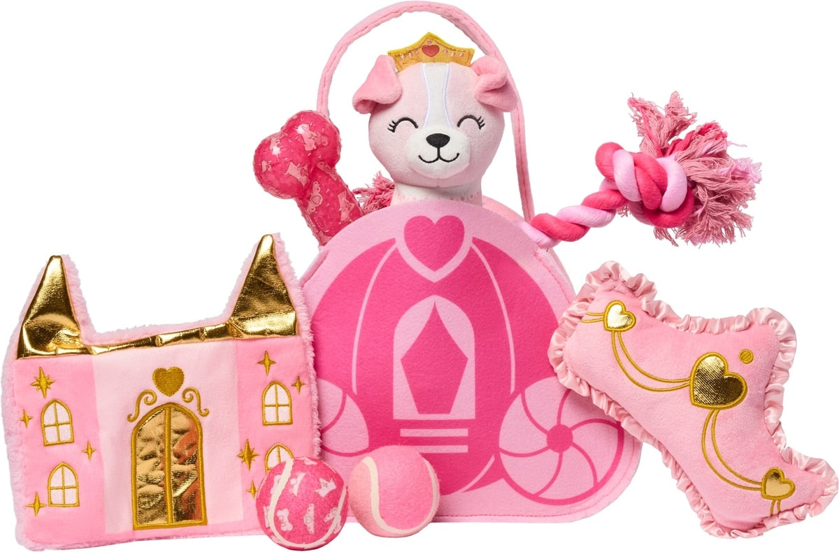 Frisco bolsa de celebración princesa set de 7 juguetes para perro