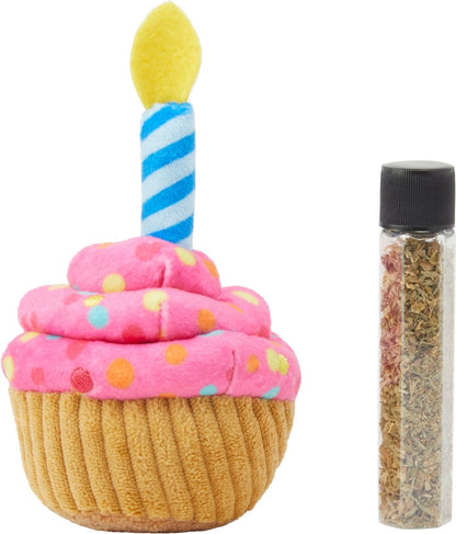 Frisco cupcake de cumpleaños peluche para gato con catnip recargable