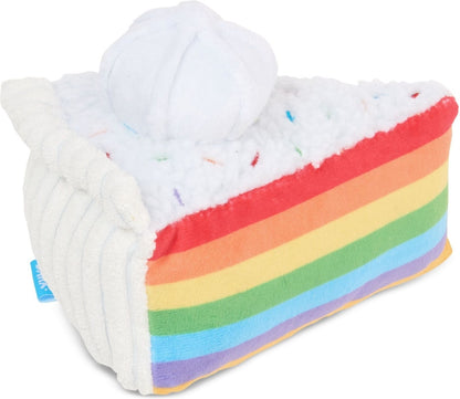 BARK Peace of Cake peluche chillón queque arcoíris para perro